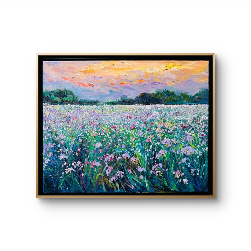 A Field Of Blossoms, Soft Sky And A Quiet Heart  Oil On Canvas 16X20